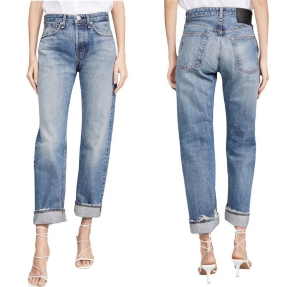 rag & bone Denim - Rag & Bone Maya High-Rise Ankle Straight Leg Jeans in West Thirteenth